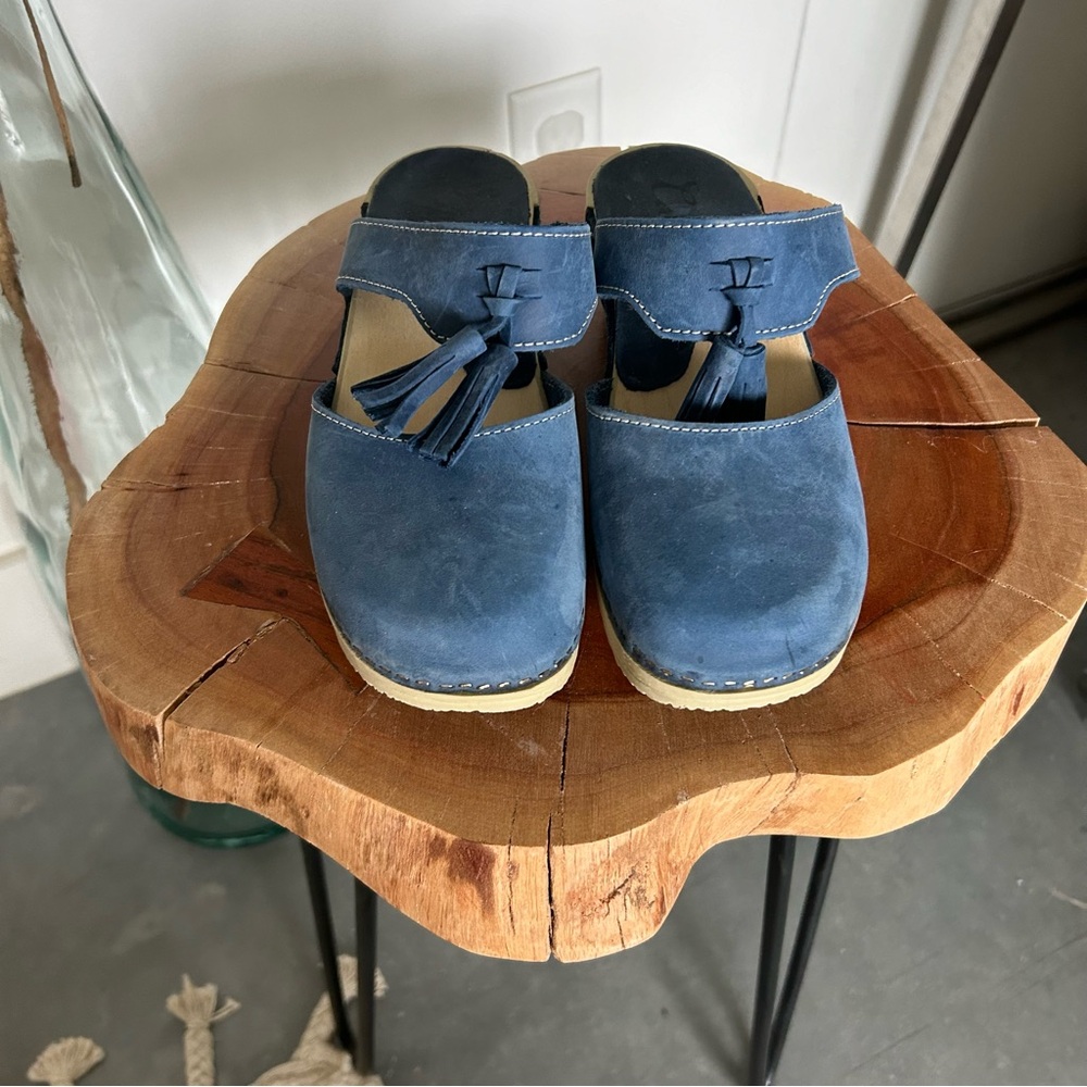 Calou’Penny’ Blue Tassel Clogs size 38 - NIB - Picture 8 of 13